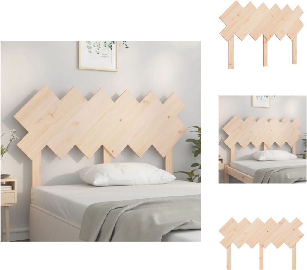 vidaXL Bett-Kopfteil 132x3x81 cm Massivholz Kiefer - Kopf- & Fußenden