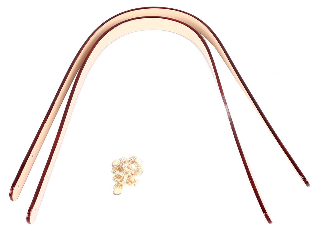 Minimalistische, strapazierfähige und bequeme Ersatz-Taschenriemen aus hautfarbenem Spaltleder mit hellgoldenen Nieten (8er-Set) šC ideal für Ta...