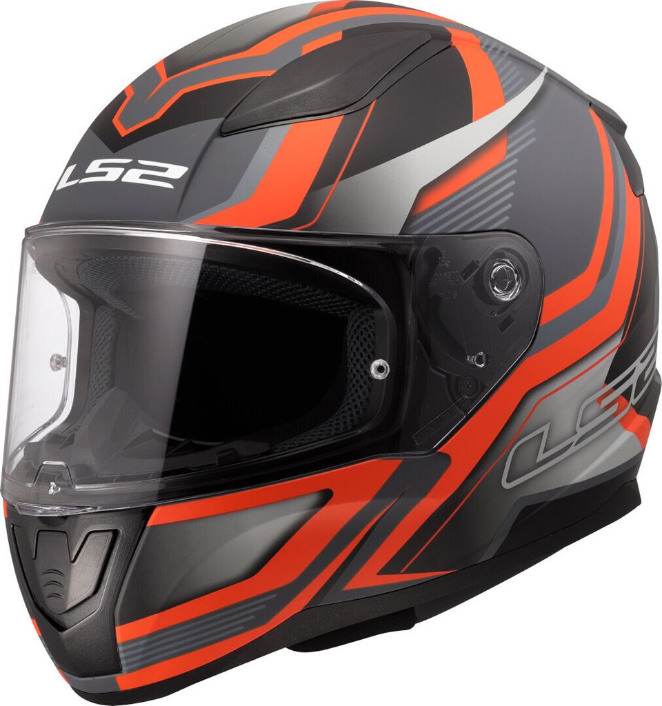LS2 FF353 Rapid II Flitz Helm, grau matt/orange, 2XL (63/64)