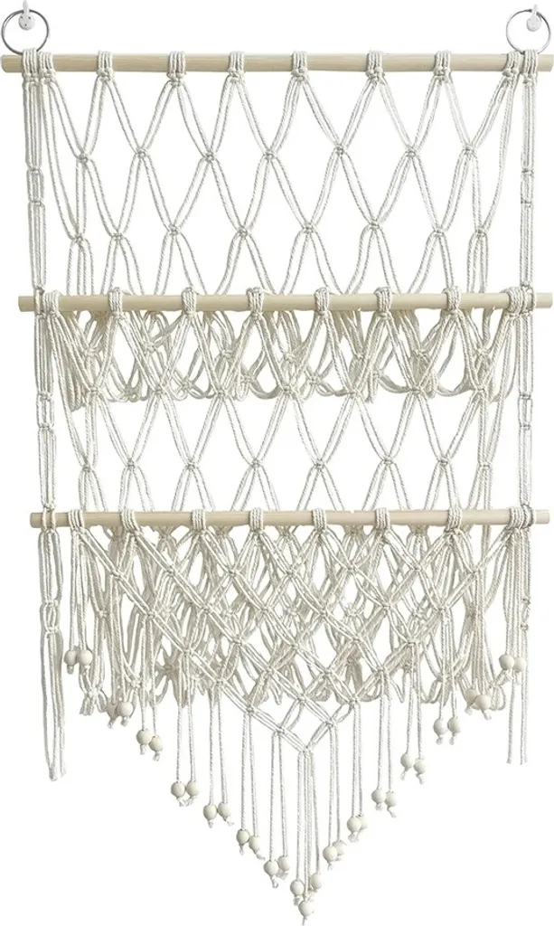 Hamac de rangement pour peluches A en coton tressé réglable en hauteur