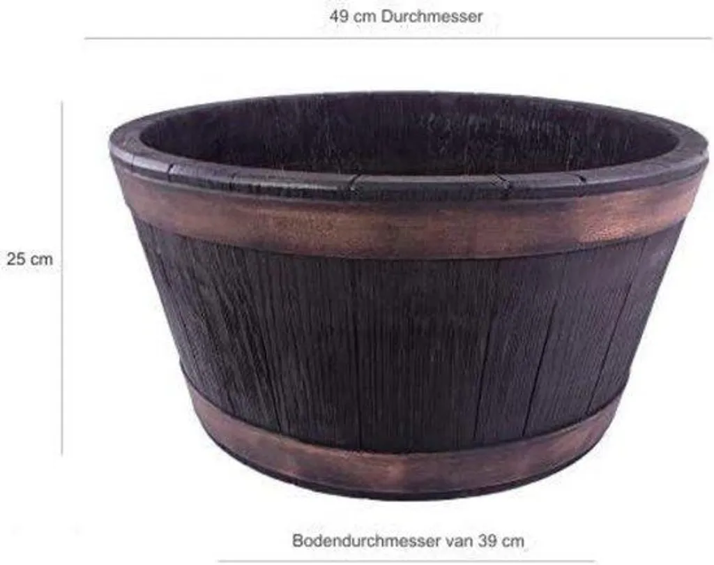 Grand pot de fleurs carré 49x49 cm en plastique léger 1,4 kg anthracite