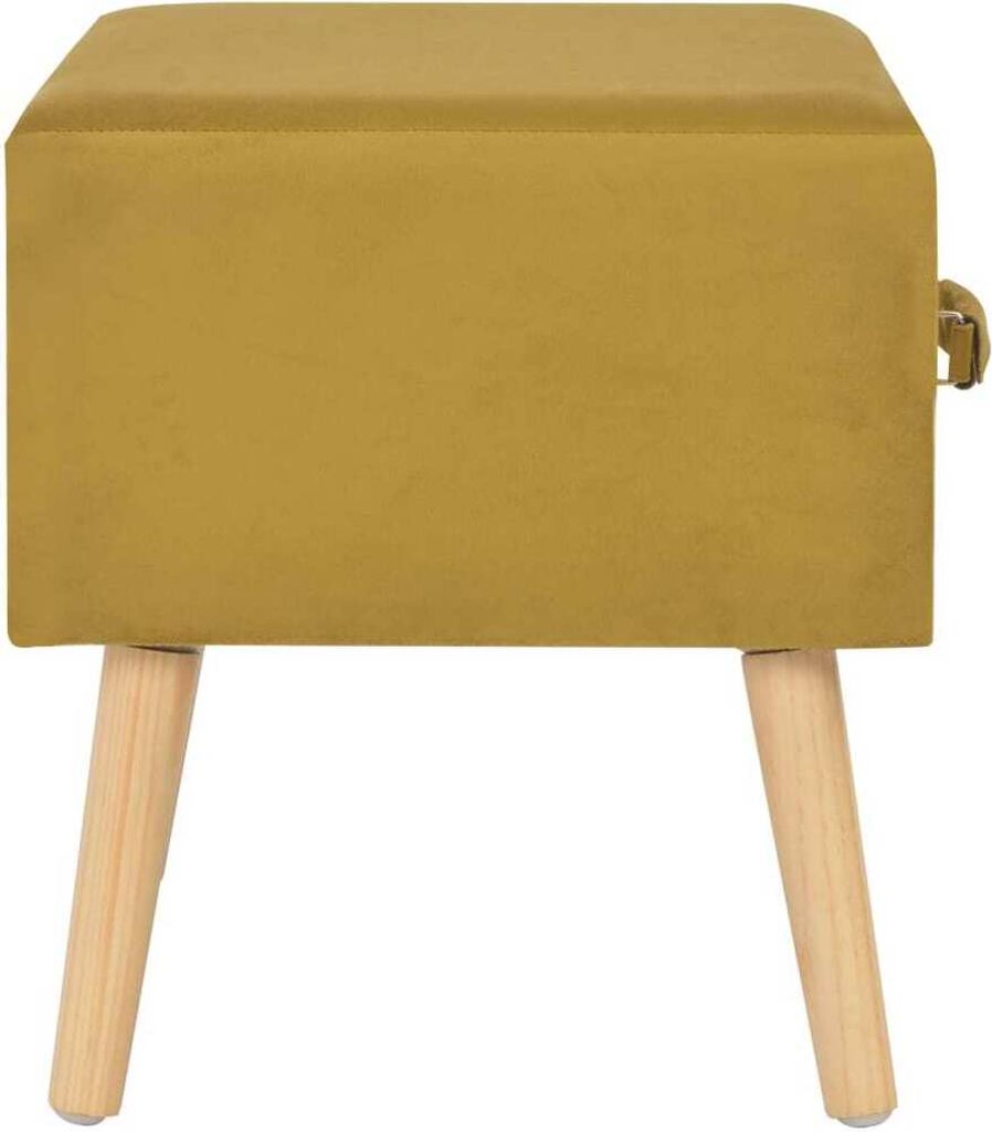 ZMH Nachttisch Senfgelb 40x35x40 Samt