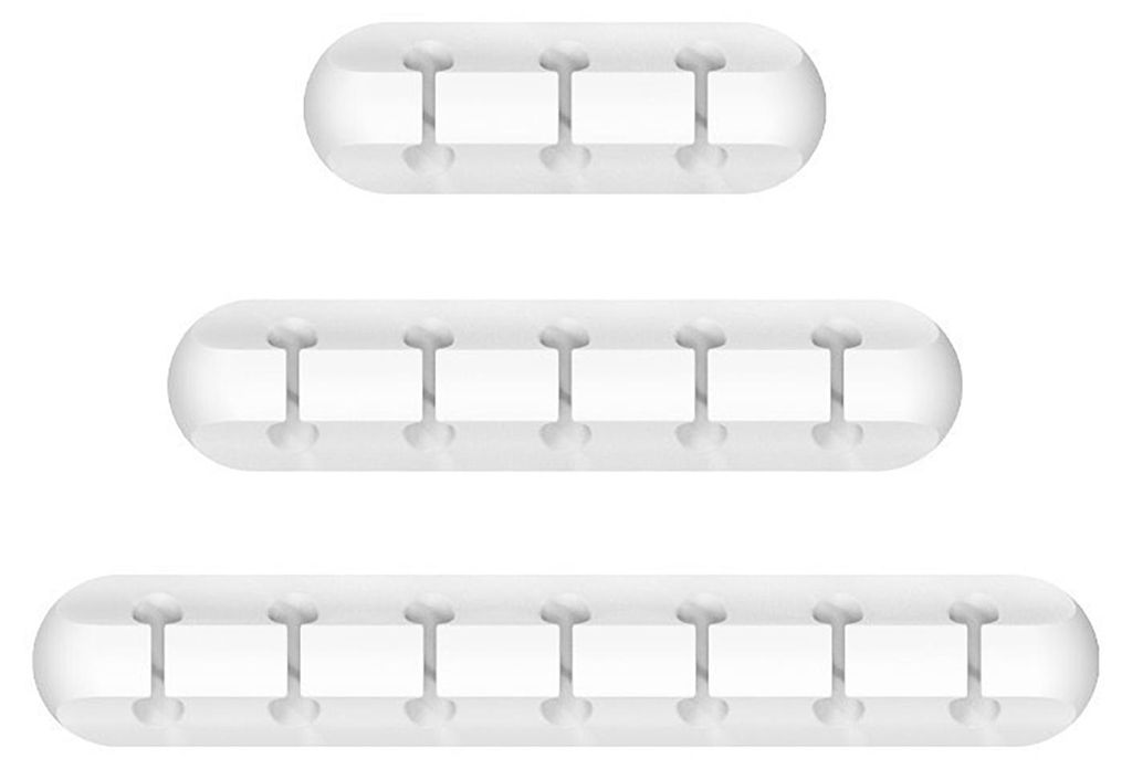 3er-Set Kabelorganisator-Silikon-Kabelmanagement-Clips mit transparenter Kleberückseite für Schreibtisch, Büro, Schlafzimmer, Küche