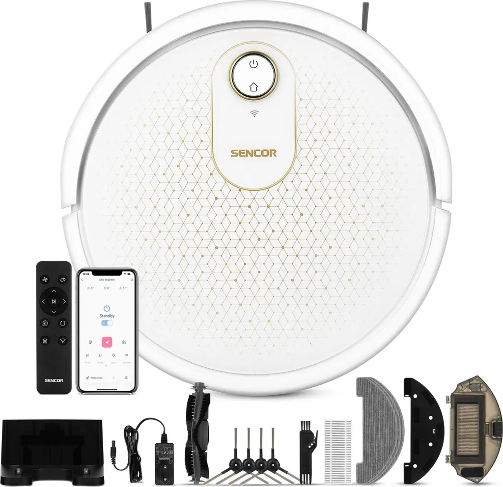Aspirateur Robot Sencor SRV 4550WH Idéal Animaux et Grandes Surfaces