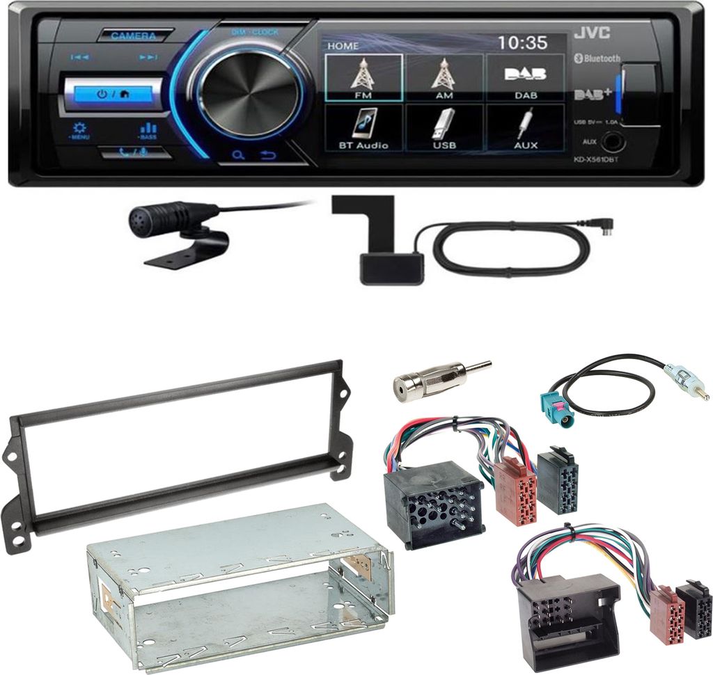 JVC KD-X561DBT Digitalradio Bluetooth USB Einbauset für MINI R50 R52 R53