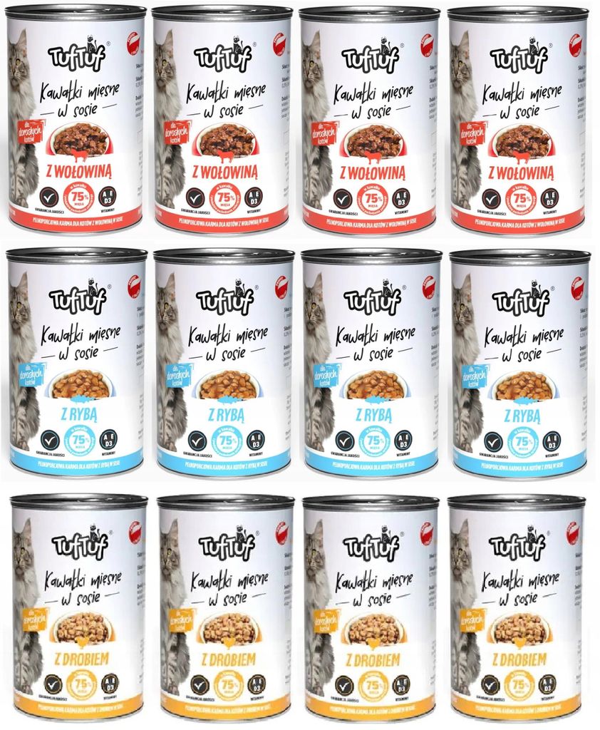 Tuf Tuf MiX mokré krmivo pro kočky 12 ks x 415 g Obrázek produktu 