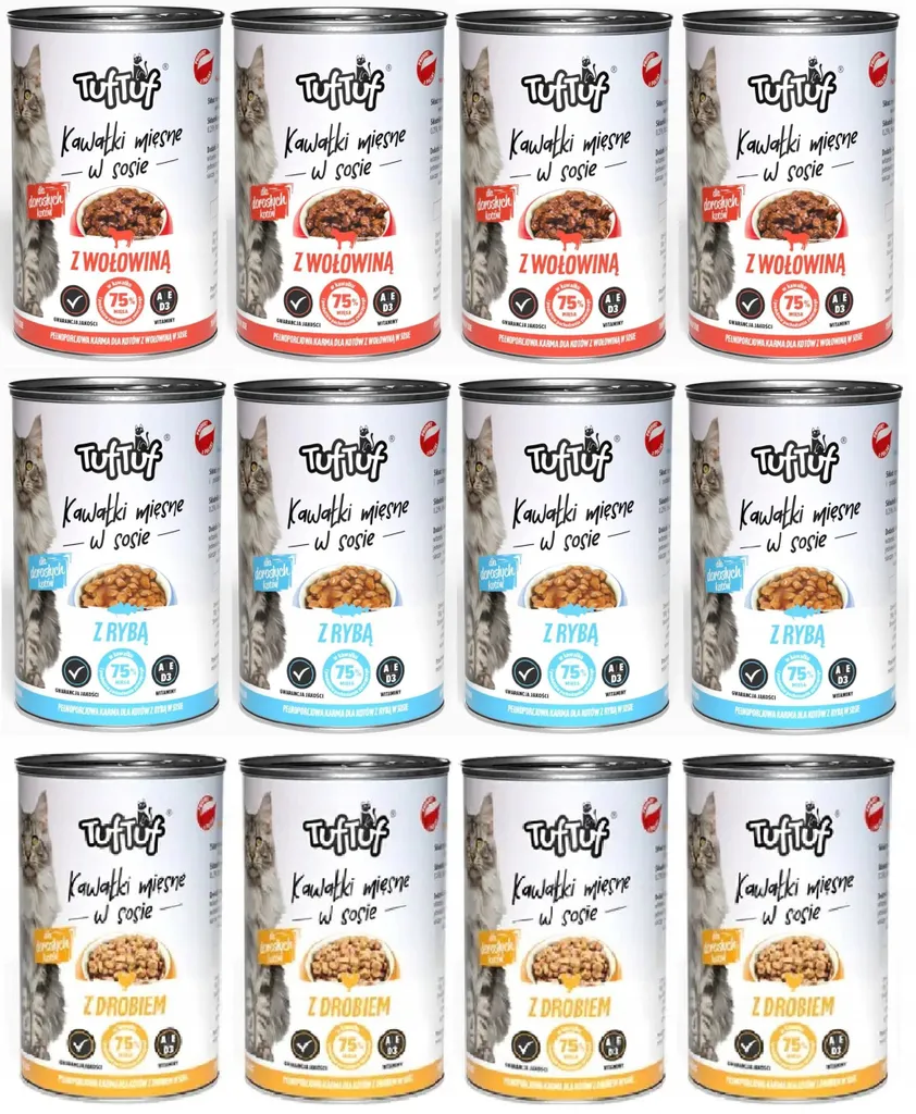 Tuf Tuf Mix of Flavours 12x415g: Cibo Umido per Gatti Adulti in Offerta