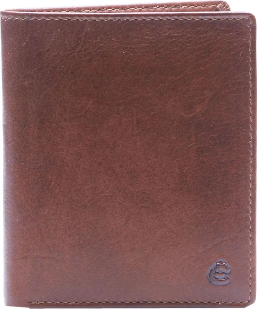 Esquire Pelle porta carte di credito Dallas Credit Card Case High Brown marrone