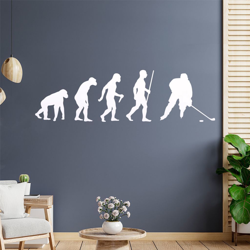 Eishockey Puck Evolution Wandtattoo Wandaufkleber Wall Sticker - Dekoration, Küche, Wohnzimmer, Schlafzimmer, Badezimmer
