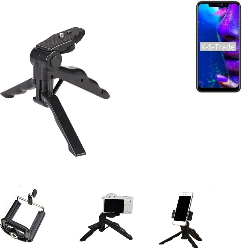 K-S-Trade Stativ Tisch-Ständer Dreibein Handy-Stativ Ständer kompatibel mit Allview Soul X5 Pro Mini-Stativ Smartphone Tripod Handy-Stativ aus
