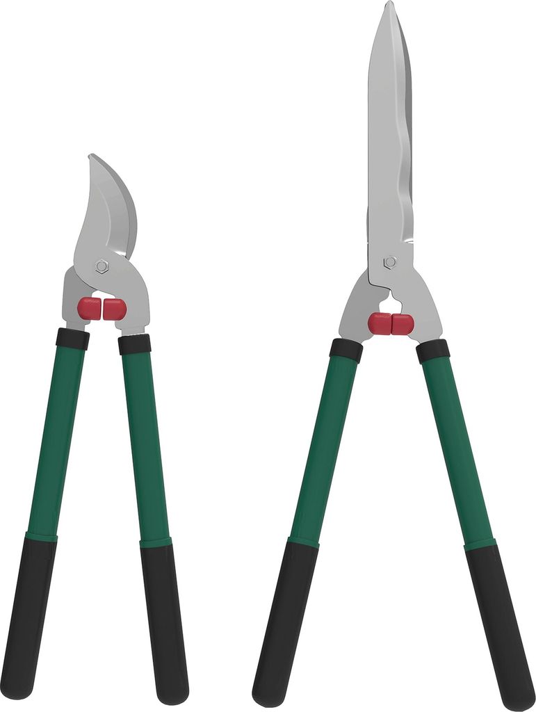 Gartenschere Set 2-teilig Messerlänge 40 cm Astschere mit antihaftbeschichtete Metallklingen
