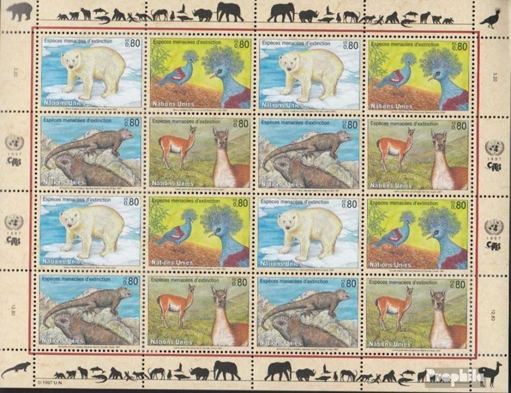 Briefmarken UNO - Genf 1997 Mi 305-308Klb Kleinbogen Produktbild 