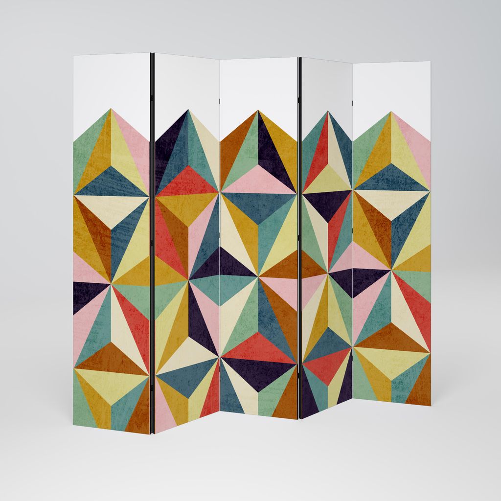 SpaceRebels Paravent Raumteiler - 5-teilig Raumtrenner, Druck 1-Seite - Raumtrenner - Trennwand Wohnung - Room Divider - Spanische Wand Deko Modern...