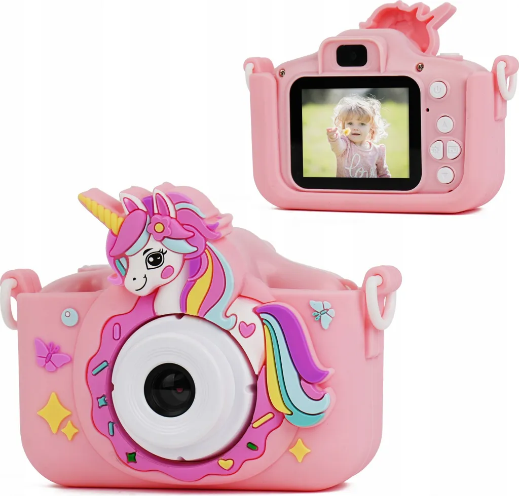 Caméra enfant HD 1080p XREC X2, jouet numérique avec zoom 5x rose