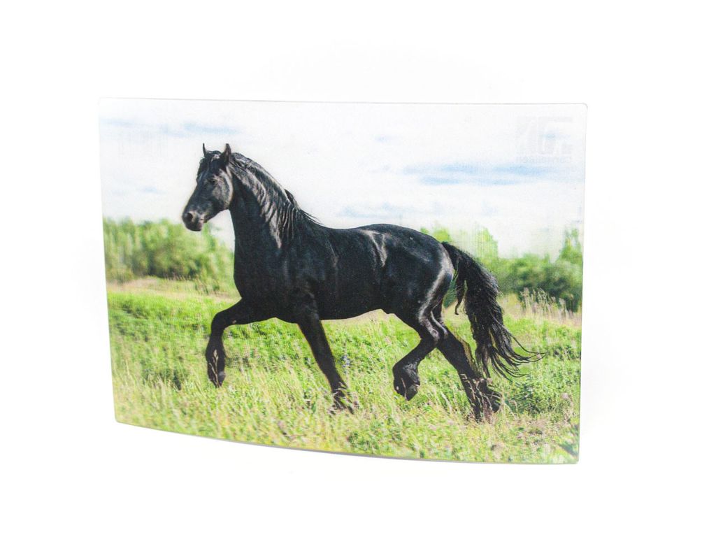 3 D Ansichtskarte schwarzes Pferd, Postkarte Wackelkarte Produktbild 