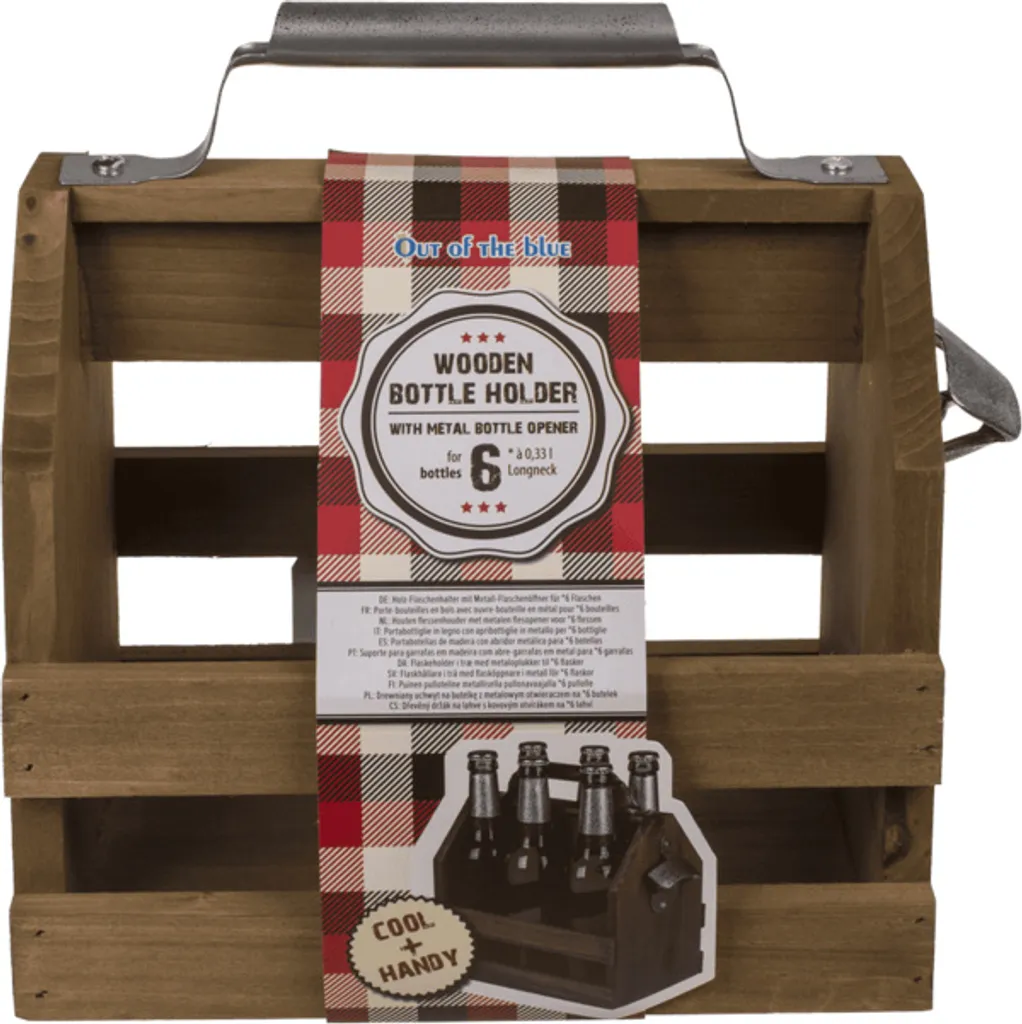 Portabottiglie Legno Chiaro con Apribottiglie Metallo - Stile Nordico - 11