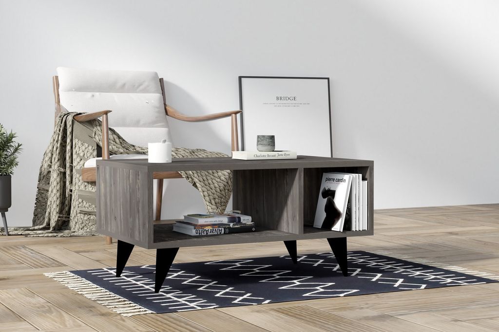 Skye Decor, Clara - Antrachite, Couchtisch, Anthrazit, 100 % MELAMINBESCHICHTETE SPANPLATTEN, 80 x 50 x 40 cm