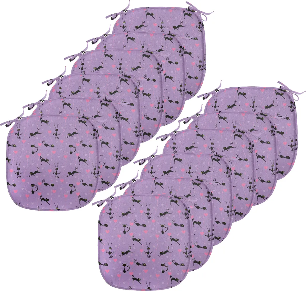 12 Cuscini Sedie 40x40 Impermeabili | ABAKUHAUS Funky Hearts Lavanda