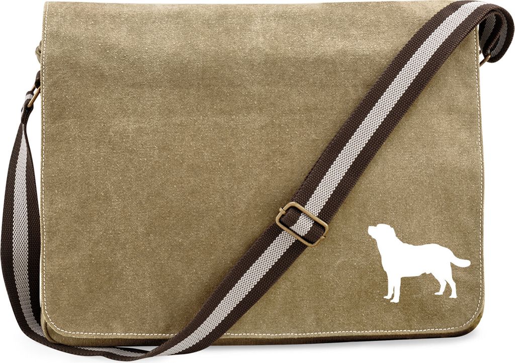 Huuraa Umhängetasche Labrador Retriever Silhouette 14 Liter Sahara Canvas Laptoptasche Geschenkidee