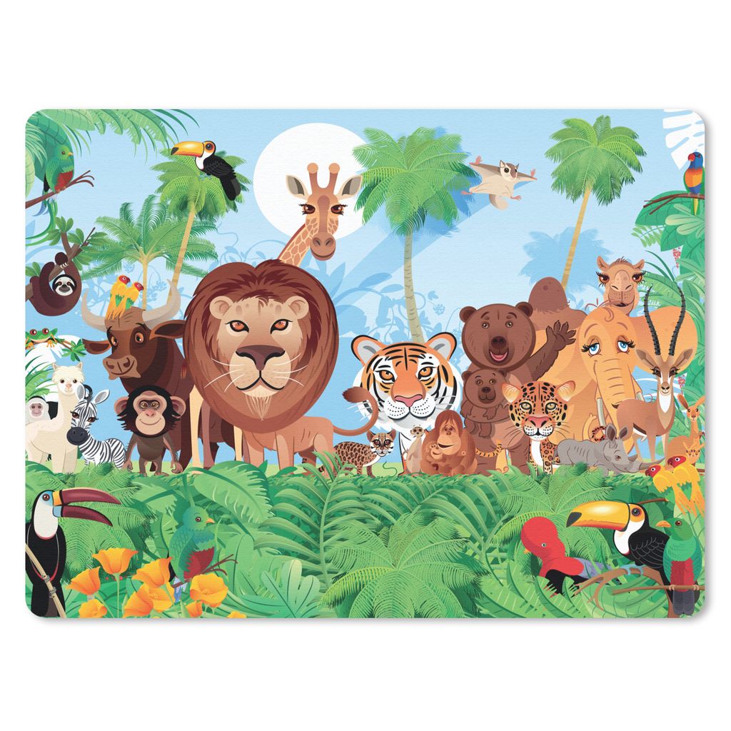 MuchoWow Mauspad Mousepad Tropisch - Tiere - Natur - Junge - Kind - Kind 23x19 cm - Mousepads - Maus Mat - Pad - Mausunterlage - Schreibtischunte...