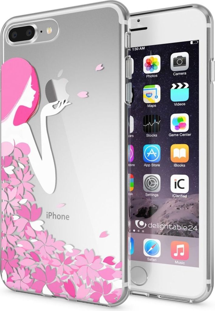 iPhone 8 Plus / 7 Plus Hülle Handyhülle von NALIA, Silikon Case Cover Bumper Flower Princess