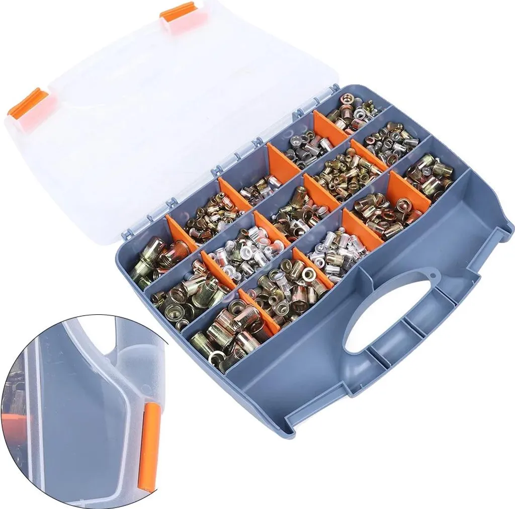 Kit de visserie mixte 1200 pièces inox et alu tailles M3-M12 universel