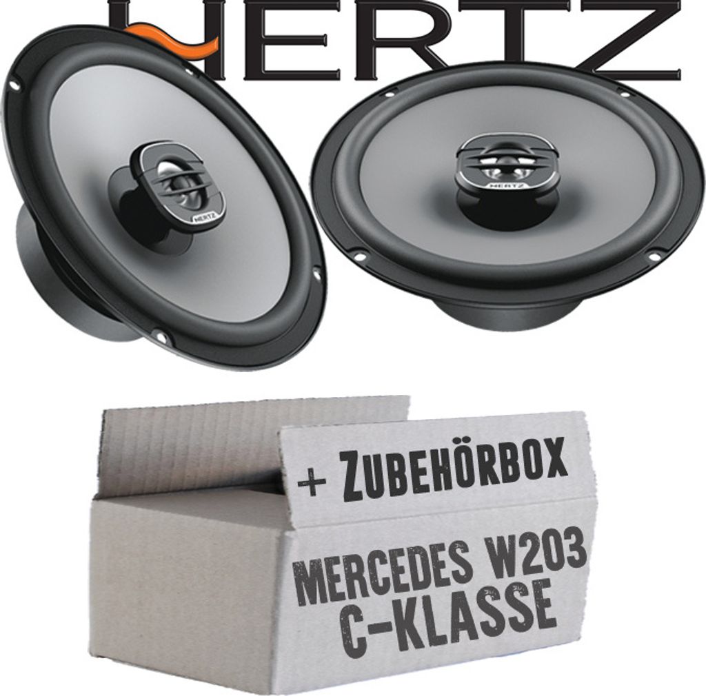 lasse W203 Front - Lautsprecher Boxen Hertz X 165 - 16,5cm Koax Auto Einbauzubehör - Einbauset passend für Mercedes C-Klasse JUST SOUND best choi...