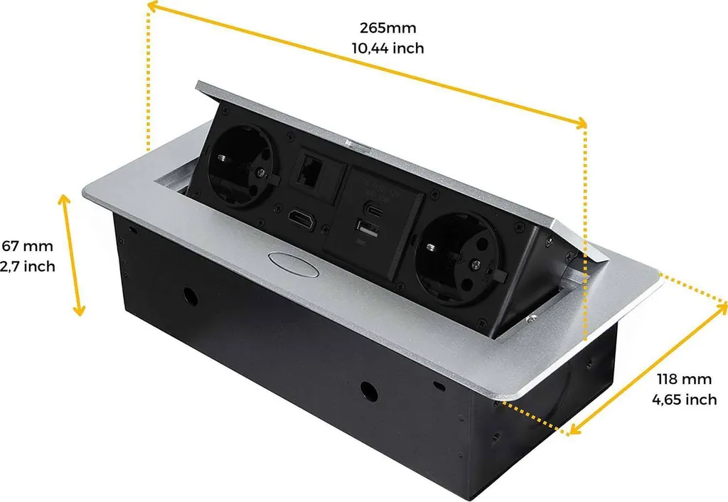 Prise de bureau encastrable Atom 26 USB C pour chargeur et PC