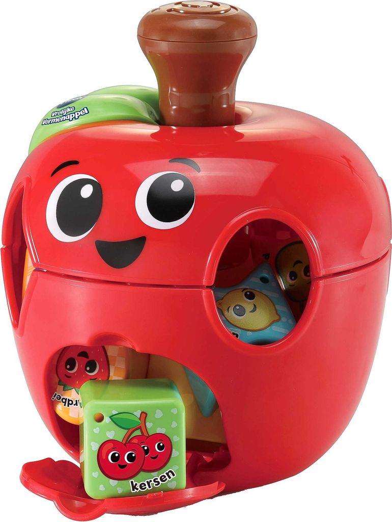 Kinder Steckspiel zum Einsortieren von 10 Formen mit verschiedenen Früchten, aus wiederverwertetem Kunststoff, fördert die Feinmotorik