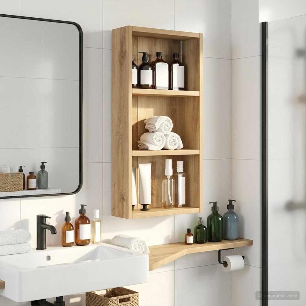 Badezimmer-Wandschrank Kunsthandwerk Eiche 30 x 10 x 60,5 cm - Badspiegel DE1930