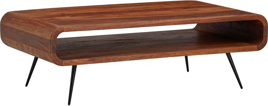 WOHNLING Couchtisch Sofatisch Holz Massiv 90x55x30 cm Produktbild 