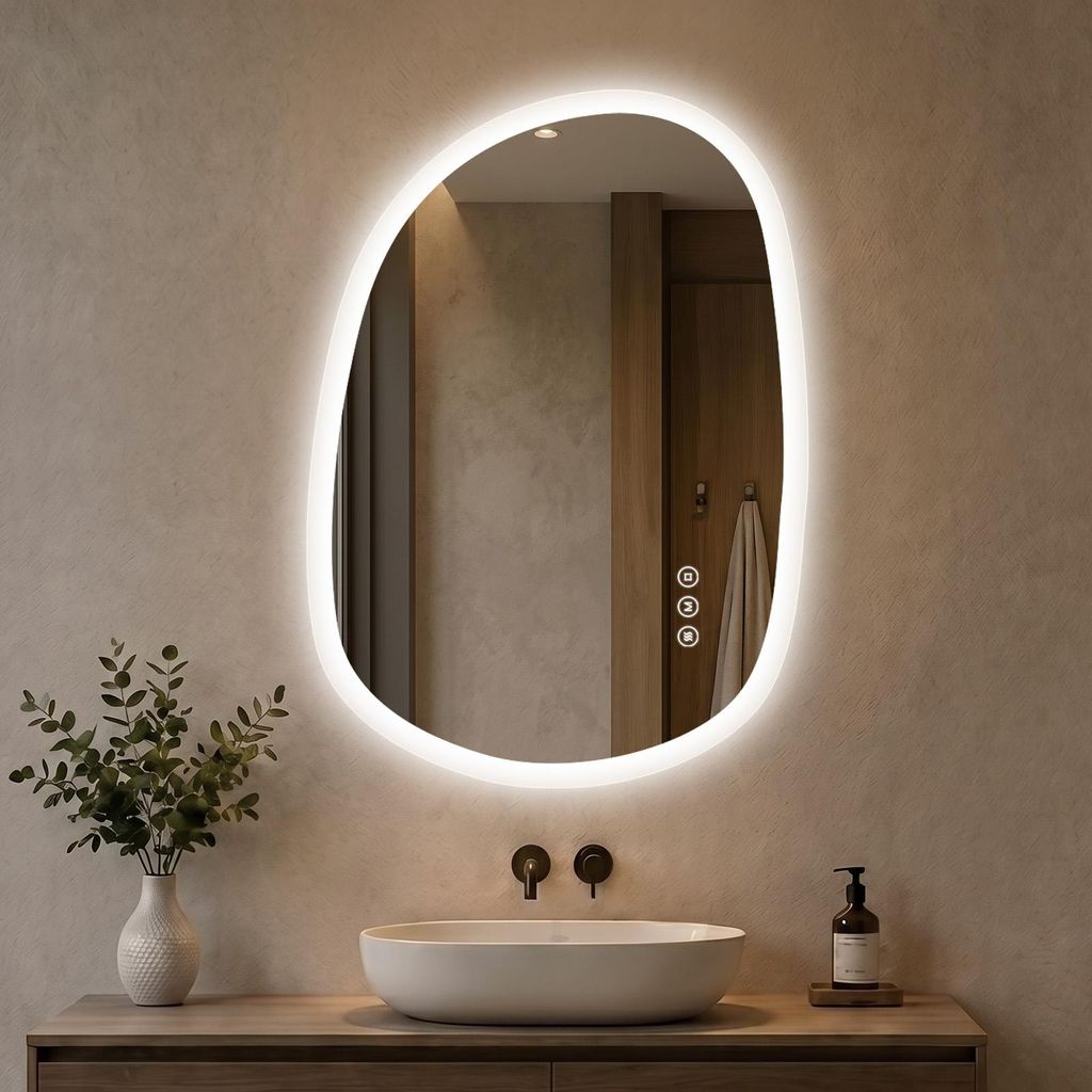 Specchio da bagno LED S'AFIELINA, 50x70 cm, asimmetrico, Immagine del prodotto 