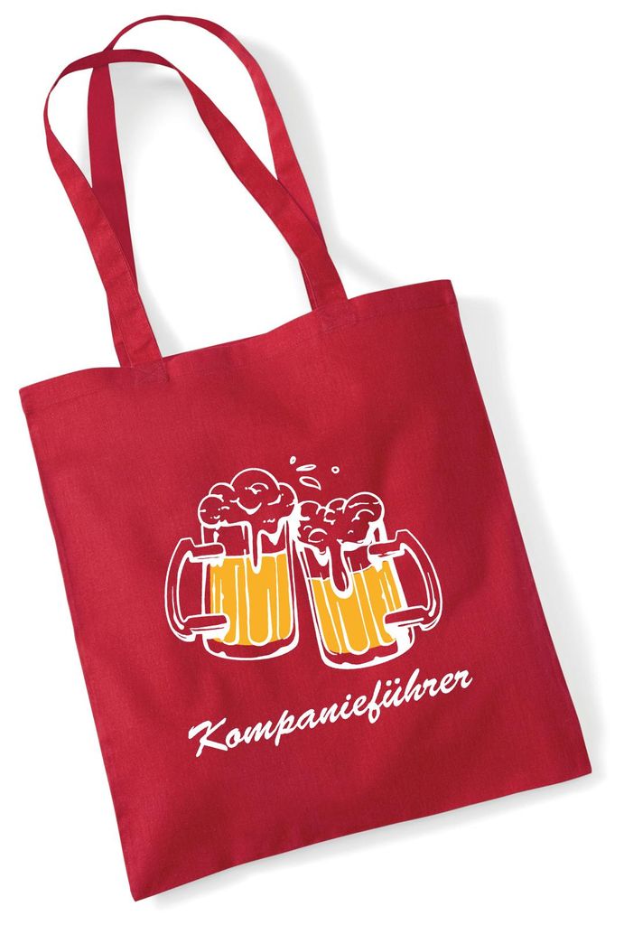 Huuraa Jutebeutel Kompanieführer Schützenfest 10 Liter Classic Red Baumwolle Tasche Geschenkidee