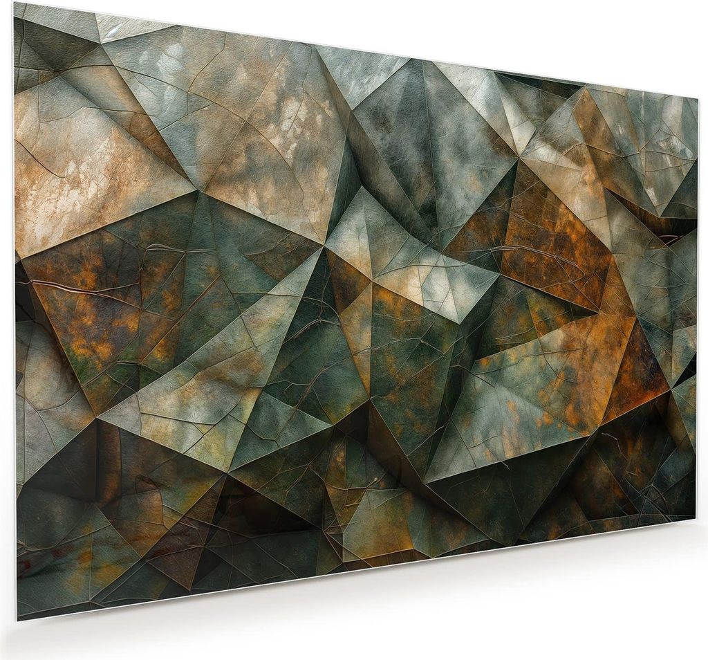Glasbild 45x30cm in XXL für Wohnzimmer, Schlafzimmer Motiv Geometrische Abstraktion