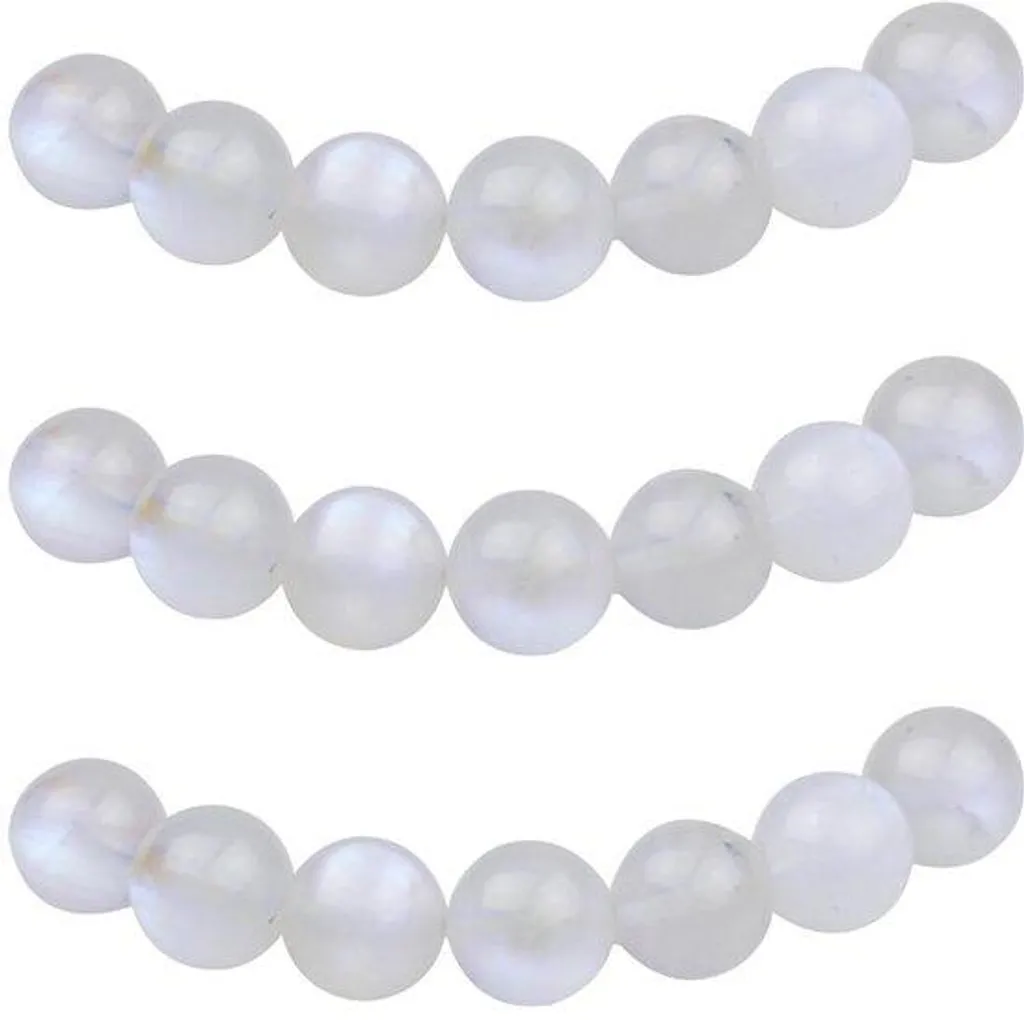 Perles de pierre de lune bleue 6mm - 60 perles rondes naturelles DIY