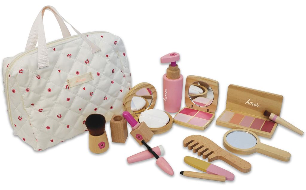 Set di cosmetici in legno Amia, compreso il sacchetto Immagine del prodotto 