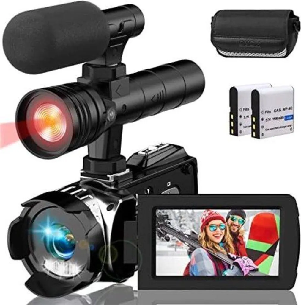 Vidéoprojecteur numérique 4K et caméscope portable avec écran rotatif