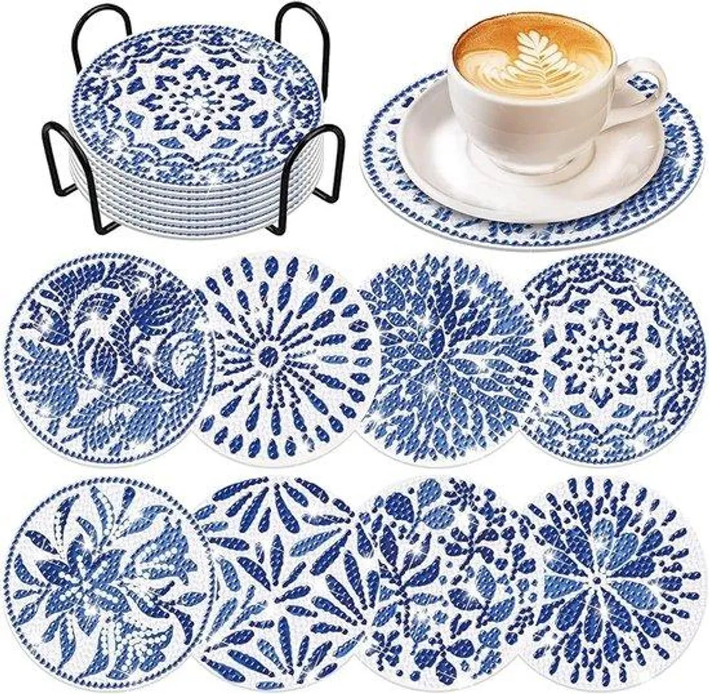 Lot de 8 rondelles brodées colorées - Accessoires de couture créative