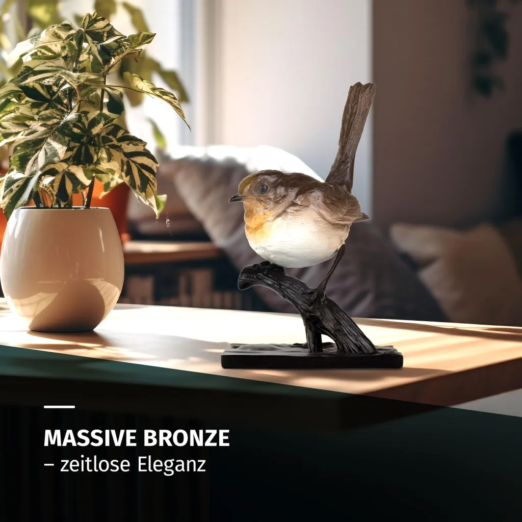 Figurine Oiseau Bronze Robuste : Décoration Durable et Indémodable - 3