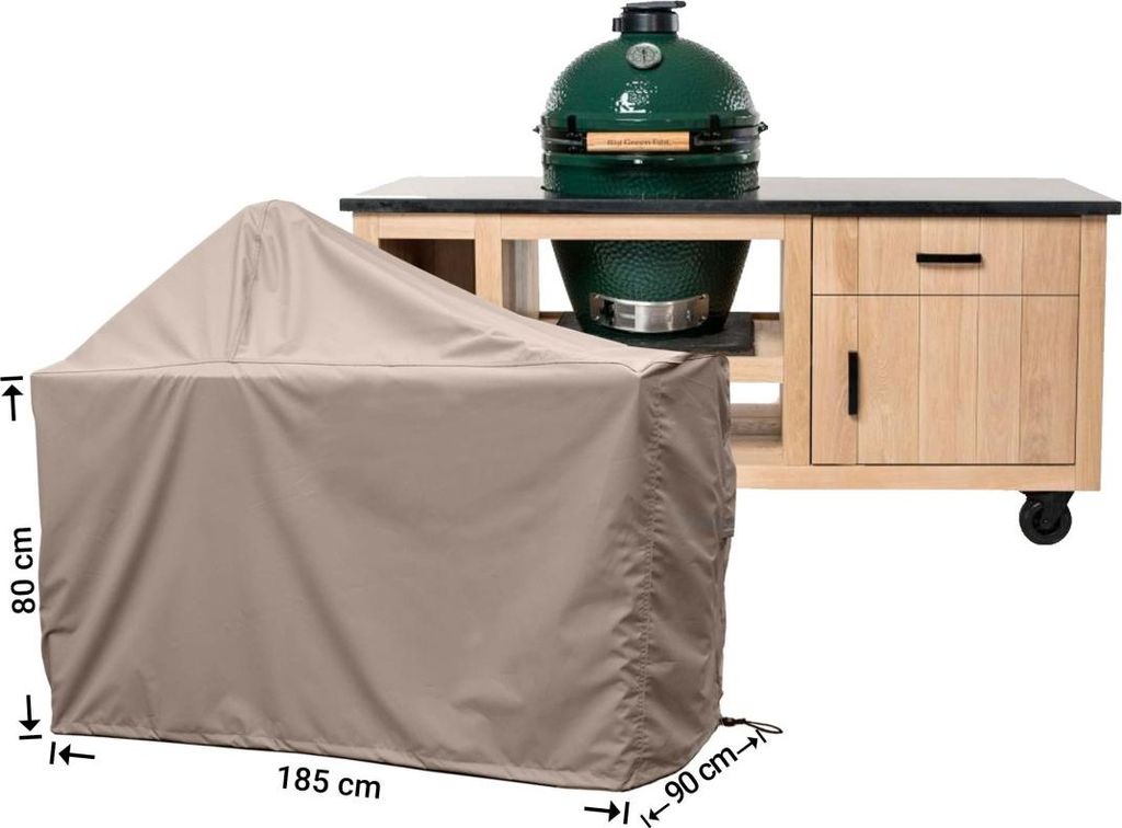 Raffles Covers Raffles Covers Big Green Egg / Kamado mit Tisch Schutzhülle | Atmungsaktiv | Wasserdicht | UV-beständig | Elastischer Kordelzug - ...