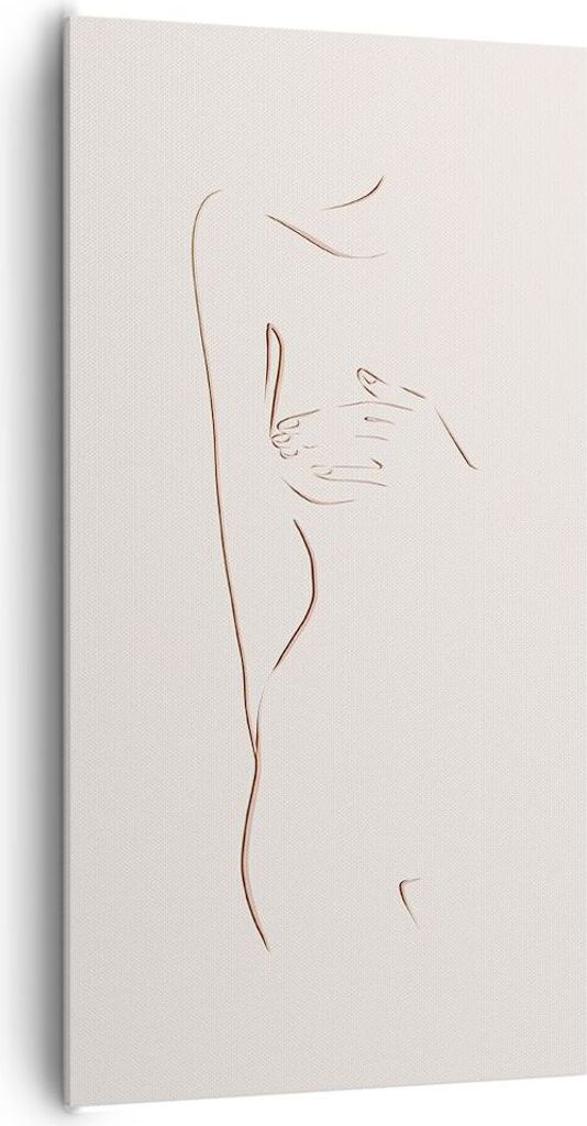 Bild auf Leinwand - Leinwandbild - Einteilig - Skizze Nacktheit Frau - 65x120cm - Wand Bild - Wanddeko - Wandbilder - Leinwanddruck - Bilder - Wand...