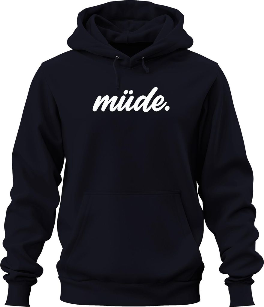 müde. Spruch Kaffeeliebe Homeoffice Schlafmütze sarkastisch mama Uni Hoodie Kapuzenpullover, Navy, XL