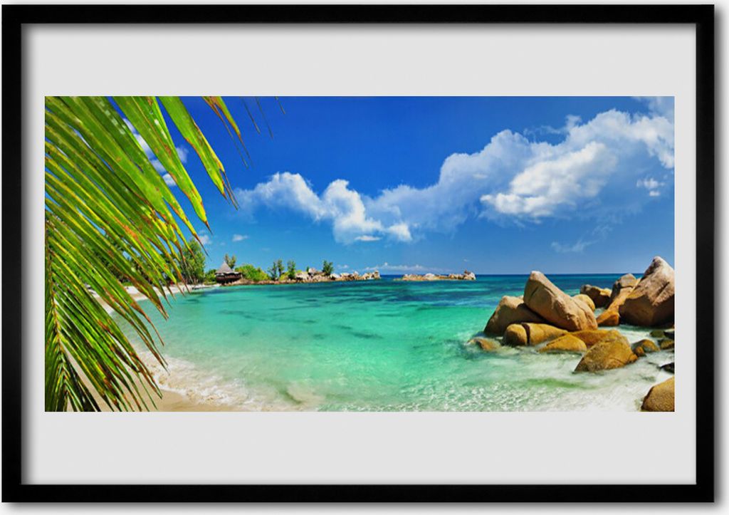 Bild 100x70 MDF-Rahmen Wandkunst Sea Rock Landschaft