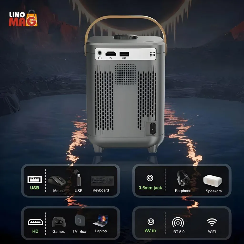 Vidéoprojecteur Portable 4K pour Streaming et Gaming avec Android TV