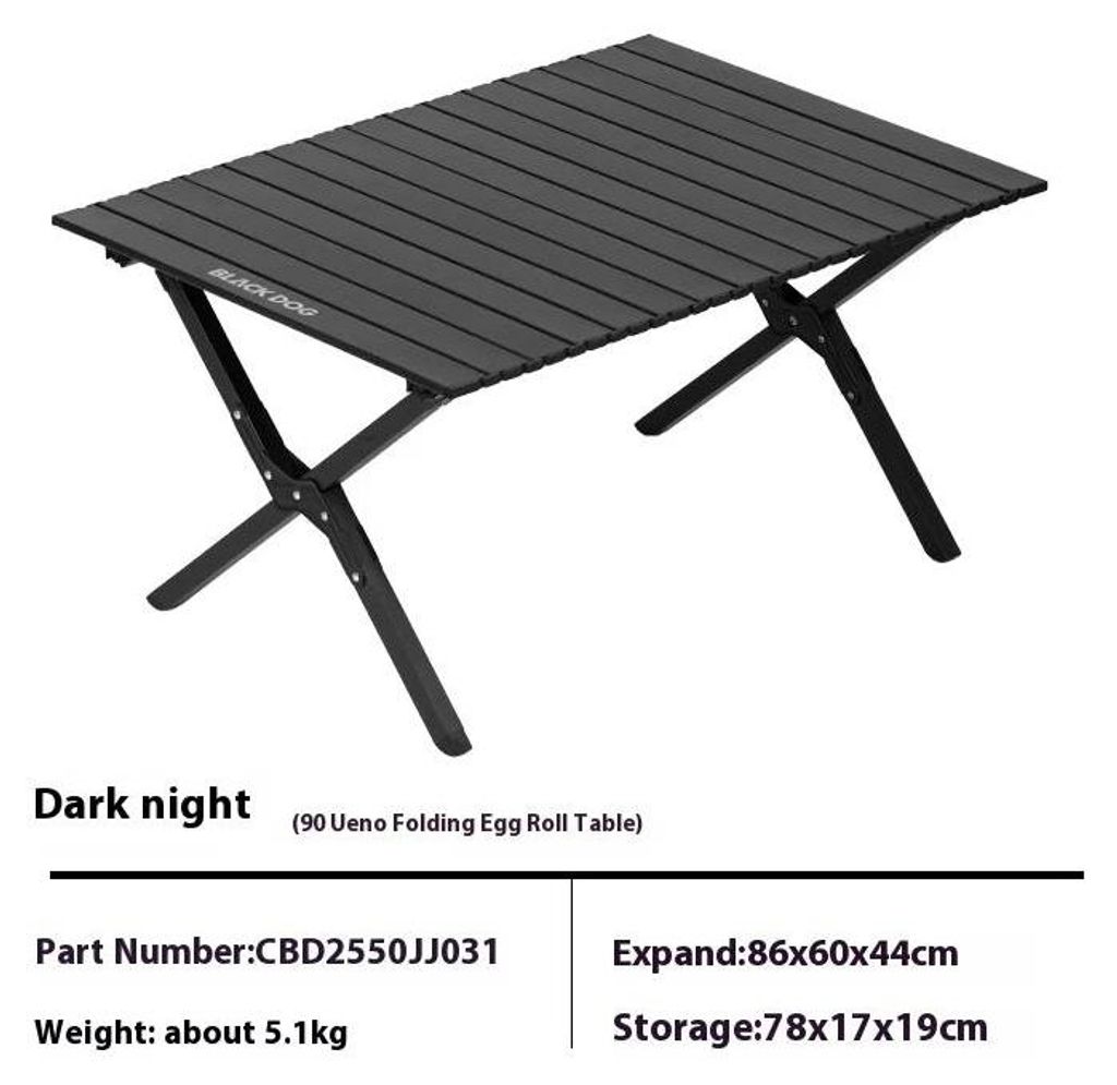 Yunju 120 Campingtisch - Rolltisch - Klappbar aus Aluminium - 117x60x44 cm - Leicht und tragbar - Belastbar bis 50 kg - Farbe C