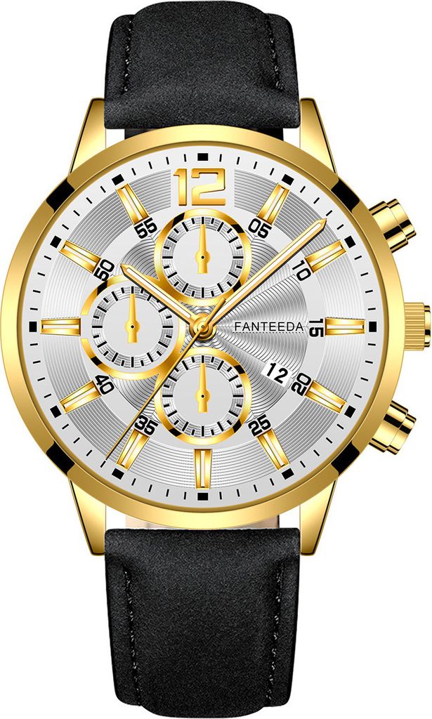 Nico Uhr – Sportlich-elegante Herrenuhr in Schwarz/Gold KP11695