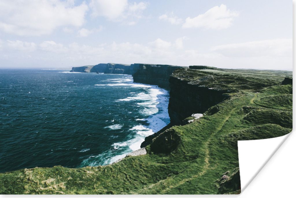 MuchoWow Poster Irlands Küstenlinie mit den Cliffs of Moher 90x60 cm - Schlafzimmer