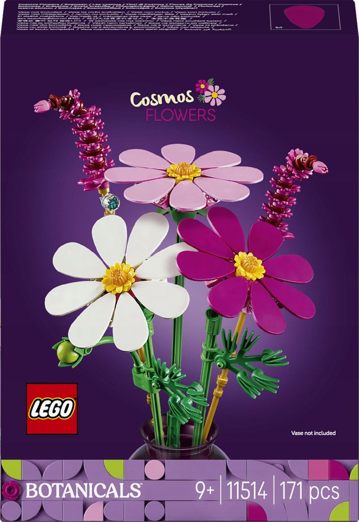 LEGO Botanicals Kosmeen - Kunstbloemenboeket met 3 kosmeen Productafbeelding 