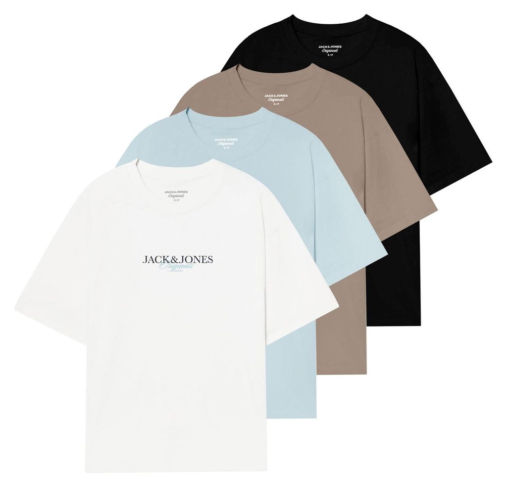 4er Pack JACK & JONES Herren T-Shirts JORBILLYBURG Produktbild 