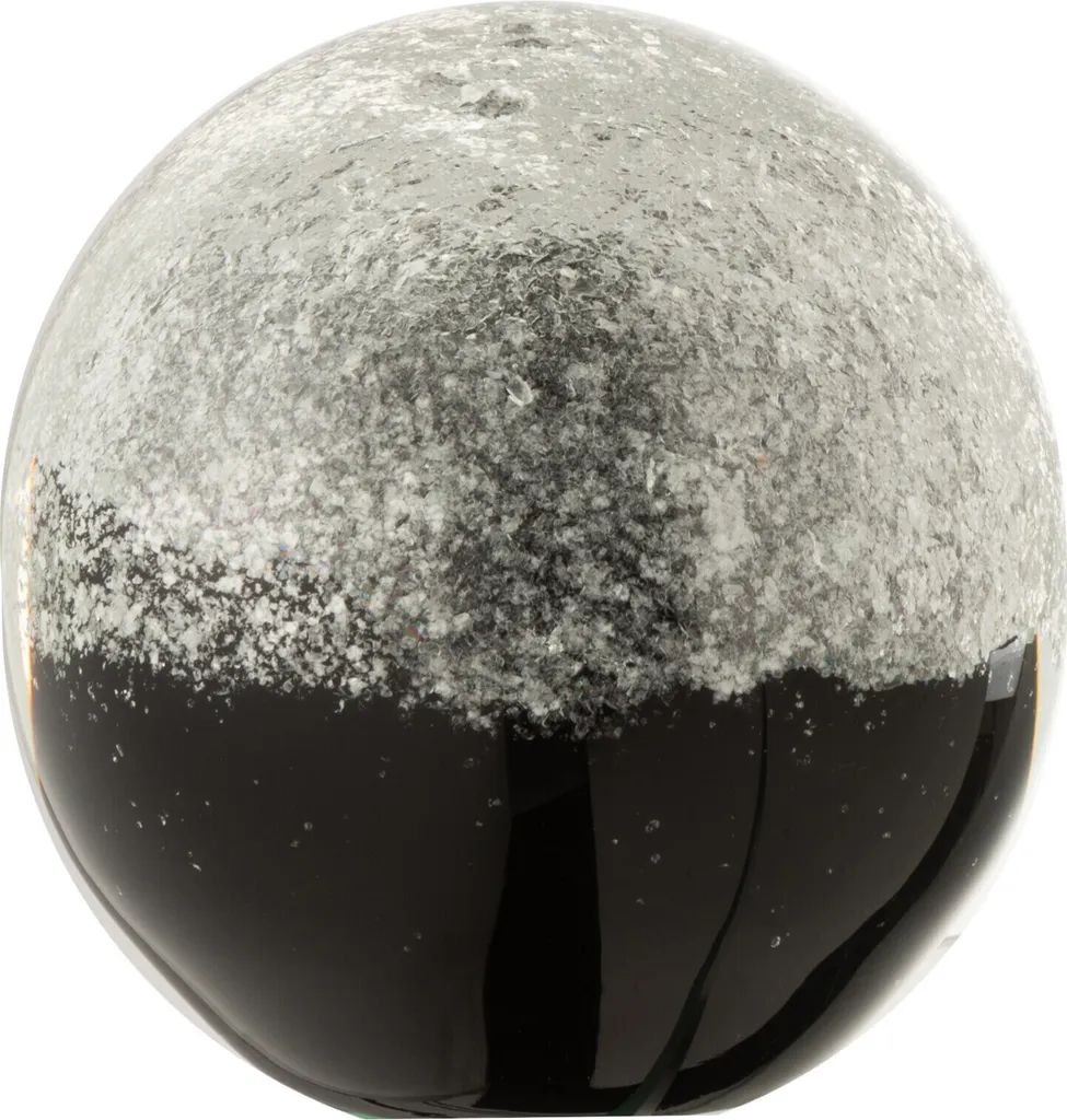 Presse-Papier Design Verre Multicouche Noir Argent Large Haute Qualité